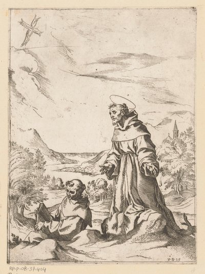 Saint Francis modtager stigmata af Vespasiano Strada