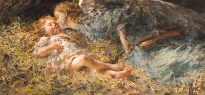 Musikerengelen Maleri af Vincenzo Irolli (1860-1949) 1900 privat samling af Vicenzo Irolli
