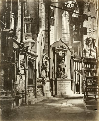 Nordgang af Westminster Abbey, London, c1860 af Victor A Prout