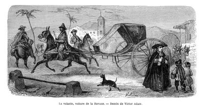 Carriage, Havana, Cuba, 1859. af Victor Adam