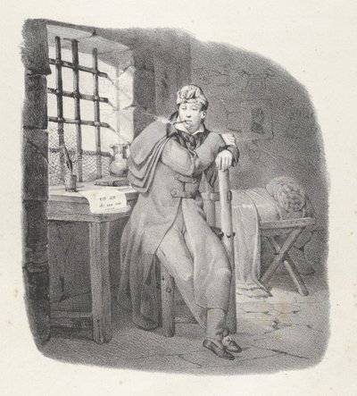 Kap. XIII: St. Pelagia! dejligt ophold! Sainte-Pélagie fængsel, et charmerende ophold!, 1824.. af Victor Adam