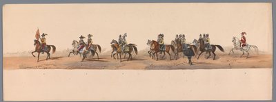 Historisk procession ved det andet århundrede for Utrecht University of Applied Sciences, 1836 (plade 2) De hollandske hæres anløb til Oostende, 3. juli 1600, dagen efter sejren ved Nieuwpoort; ifølge den udklædte fremstilling givet af H H Student af Victor Adam