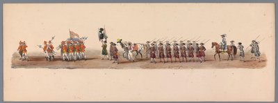 Historisk procession ved det andet hundrede år for Utrecht University of Applied Sciences, 1836 (plade 3) De hollandske hæres anløb til Oostende, 3. juli 1600, dagen efter sejren ved Nieuwpoort; ifølge den udklædte fremstilling givet af H H Student af Victor Adam
