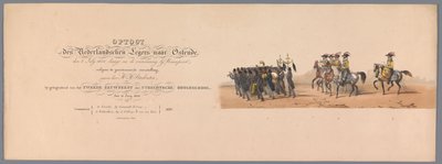Historisk procession ved det andet hundrede år for Utrecht University of Applied Sciences, 1836 (titeltryk) De hollandske hæres anløb til Oostende, 3. juli 1600, dagen efter sejren ved Nieuwpoort; efter dragten givet af H H Stud af Victor Adam