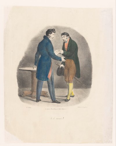 Ung mand modtager et brev Det er godt! (titel på objekt) Et år i en ung mands liv (serietitel) Un an de la vie de jeune homme, histoire veritable (serietitel) af Victor Adam