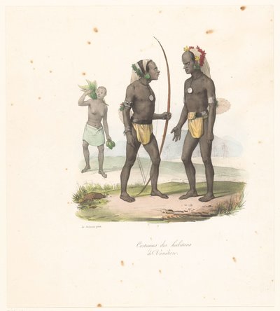 Tøj af indbyggerne i Vanikoro Costumes des habitans de Vanikoro (titel på objekt) Voyage of Discovery of the Astrolabe (serietitel) Voyage de découvertes de l