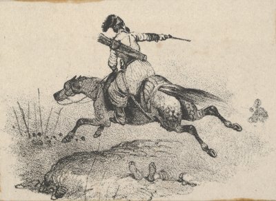 Soldat på galopperende hest, midten af 1800-tallet. af Victor Adam