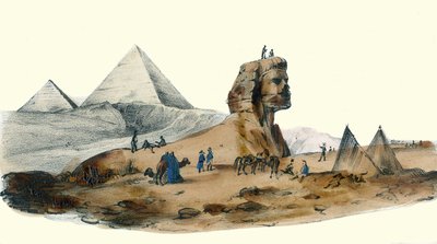 Den franske oberst i Egypten. i "" Album Grotesque, Choices of Remarkable Types", illustrationer af Victor Adam, Paris, omkring 1850. af Victor Adam
