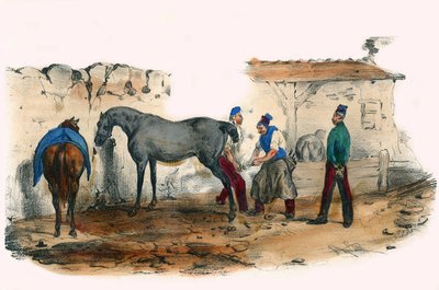 Fristeren. I "" Album Grotesque, Choices of Outstanding Types", illustrationer af Victor Adam, Paris, omkring 1850. af Victor Adam