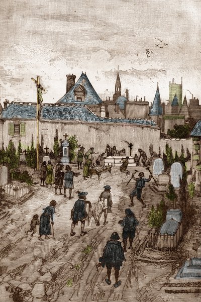 Jansenist-konvulsionær (eller Saint Medard) (værker af kramper) i det 18. århundrede: "" de syge og svagelige går til kirkegården i Saint-Medard (hvor er diakon Francois Paris