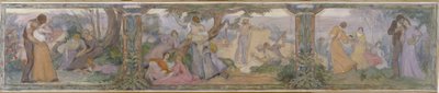 Skitse til rådhuset i Issy-les-Moulineaux: La Vie, mellem 1896 og 1897 (olie på lærred) af Victor Emile Prouve