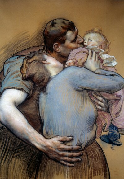 Familien. Tegning af Victor Prove (1856-1943) af Victor Emile Prouve