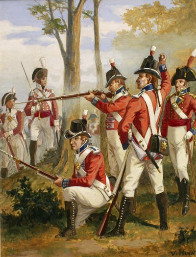 Royal Marines Uniforms 1790-1807, ca. 1924 (wc på papir) af Victor Huen