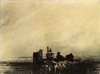 Feudale ruiner (blækvask på papir) af Victor Hugo