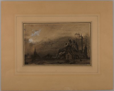 Landskab med et slot af Victor Hugo
