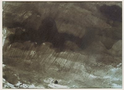 Isoleret hus under stormen. Pen og vask ... af Victor Hugo