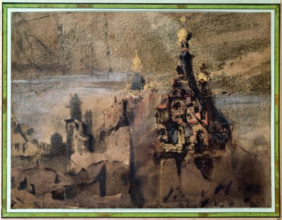 Minde om Spanien, 1850 (blækvask og gouache på papir) af Victor Hugo