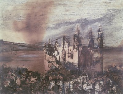 Slottet (blæk, vask og farve på papir) af Victor Hugo