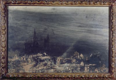 Den døde by (blæk, vask og wc på papir) af Victor Hugo