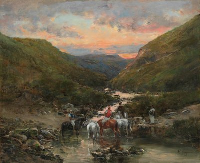 Ravine nær Biskra, 18901900. af Victor Huguet