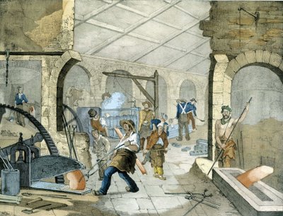 Forges - litho af Janson. 19. århundrede. af Victor Janson