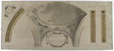 Skitse til Galerie Lobau, Hôtel de Ville, Paris: Ornamentalt projekt til en kuppel af Victor Jean Pierre Maziès