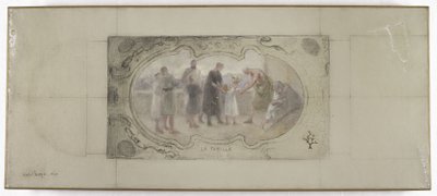 Skitse til Galerie Lobau, Hôtel de Ville, Paris: Familien af Victor Jean Pierre Maziès