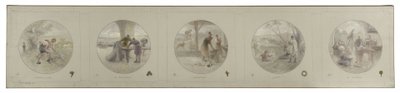 Skitse til Lobau-galleriet på rådhuset i Paris: Landbrug. Handel. Industri. Kunst. Science, i 1890 (blyant, olie på lærred) af Victor Jean Pierre Maziès