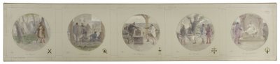 Skitse til Lobau-galleriet i Hôtel de Ville de Paris: La Milice. Forsamlingen. Afstemning. Retfærdighed. Regeringen af Victor Jean Pierre Maziès