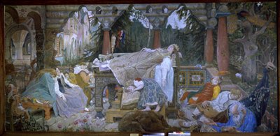 Tornerose (traditionel fortælling) - Tornerose - Maleri af Viktor Mikhaylovich Vasnetsov (1848-1926), olie på lærred af Victor Mikhailovich Vasnetsov