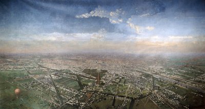 Generelt billede af Paris fra en luftballon, 1855 af Victor Navlet