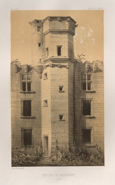 Malerisk arkitektur eller monumenter fra det 15. århundrede. Og XVI. århundreder: Slotte i Frankrig fra det XV og XVI århundreder: Pl. 69, Château de Rochefort (Côte d
