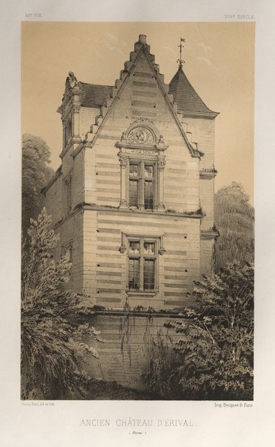 ...pl. 55, Tidligere Château Dérival Aisne, 1860. af Victor Petit