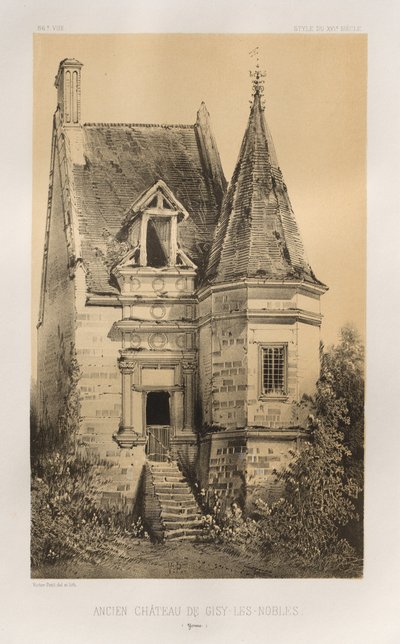 ...pl. 86, Tidligere Slot Gisy-Les-Nobles Yonne, 1860. af Victor Petit