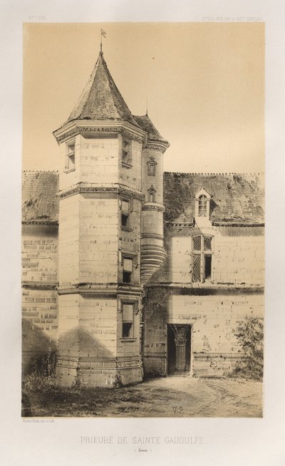 ... Pl. 87, Priory of Sainte Gaudulfe Eure, 1860. af Victor Petit