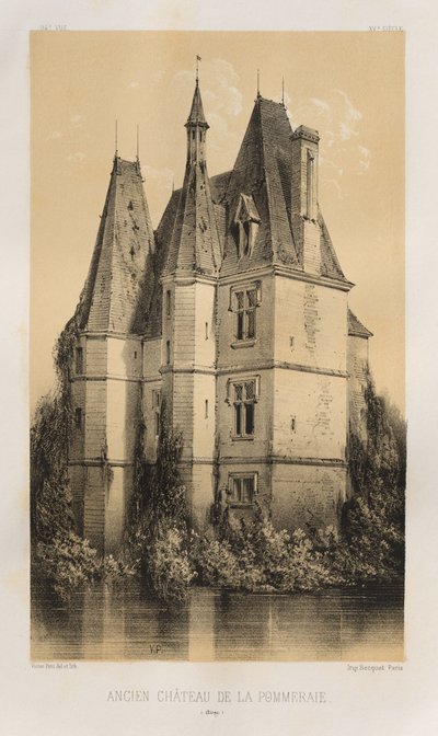 ...pl. 94, Tidligere Château de la Pommeraie Aisne, 1860. af Victor Petit