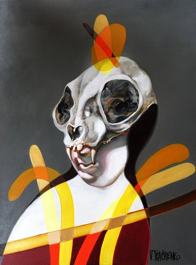 Abstrakt kraniumfigur af Victor Tkachenko