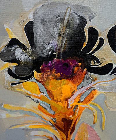 Dramatisk abstrakt blomstermotiv af Victor Tkachenko