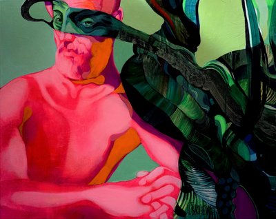 Den surrealistiske mand med den grønne maske af Victor Tkachenko