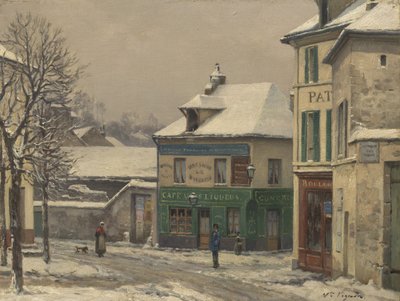 Sneeffekt i forstæderne, ca. 1875-85 af Victor Vignon