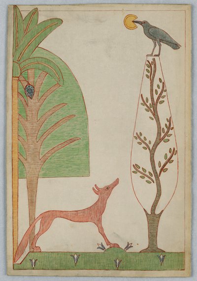 Ræven og Kragen, Illustration til Æsops fabler af Victor Wilbour