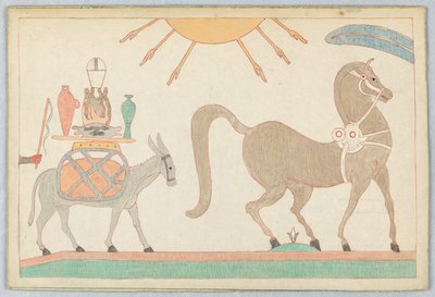 Hesten og æselet, Illustration til Æsops fabler af Victor Wilbour