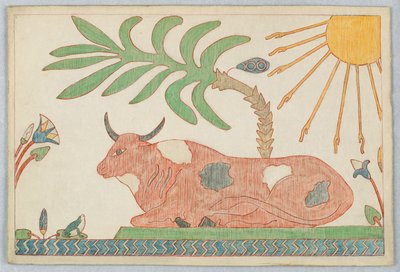 Oksen og frøen, Illustration til Æsops fabler af Victor Wilbour