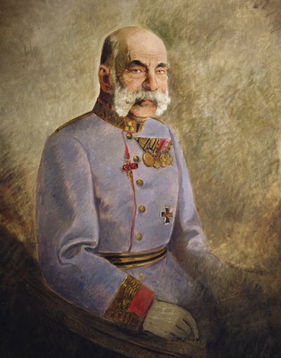 Franz Joseph I af Østrig, ca. 1916 (olie på lærred) af Vienna Nedomansky Studio