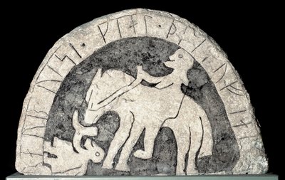 Runesten med en rytter af Viking