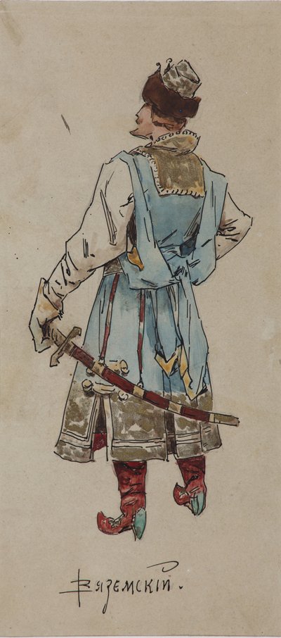 Kostumedesign til operaen The Merchant Kalashnikov af A. Rubinstein, 1901 af Viktor Andreyevich Simov
