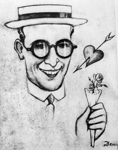 Karikatur af Harold Lloyd af Viktor Deni