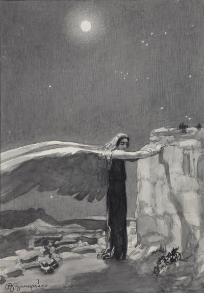 Illustration til digtet Dæmonen af Mikhail Lermontov, 1913-1914 af Viktor Dmitrievich Zamiraylo