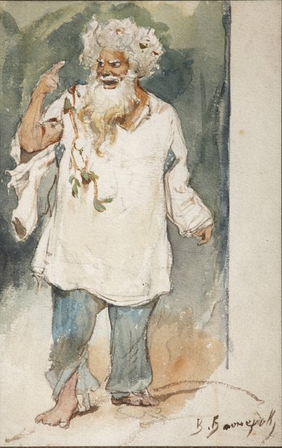 Kostumedesign til operaen Rusalka af A. Dargomyzhsky af Viktor Mikhaylovich Vasnetsov