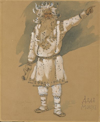 Bedstefar Frost. Kostumedesign til operaen Snow Maiden af N. Rimsky-Korsakov, 1885 af Viktor Mikhaylovich Vasnetsov